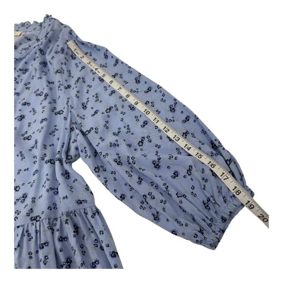 Como Blu Womens 100% Rayon Blue Floral Print Top Blouse SZ 2X V-Neck 3/4 Sleeve - Picture 6 of 12